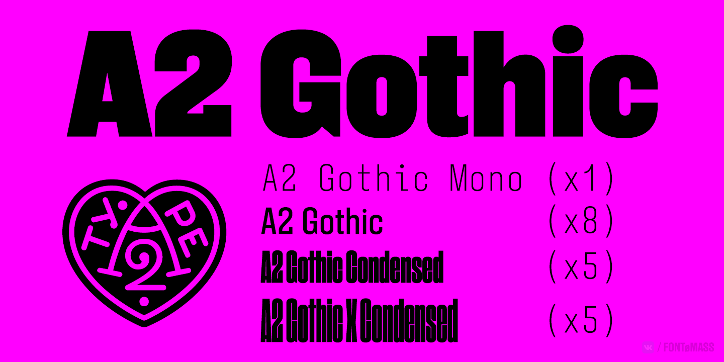 Przykładowa czcionka A2 Gothic #1